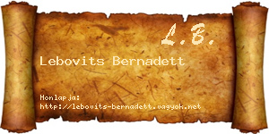 Lebovits Bernadett névjegykártya