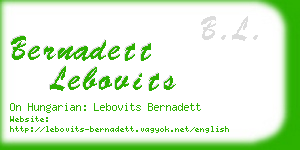 bernadett lebovits business card